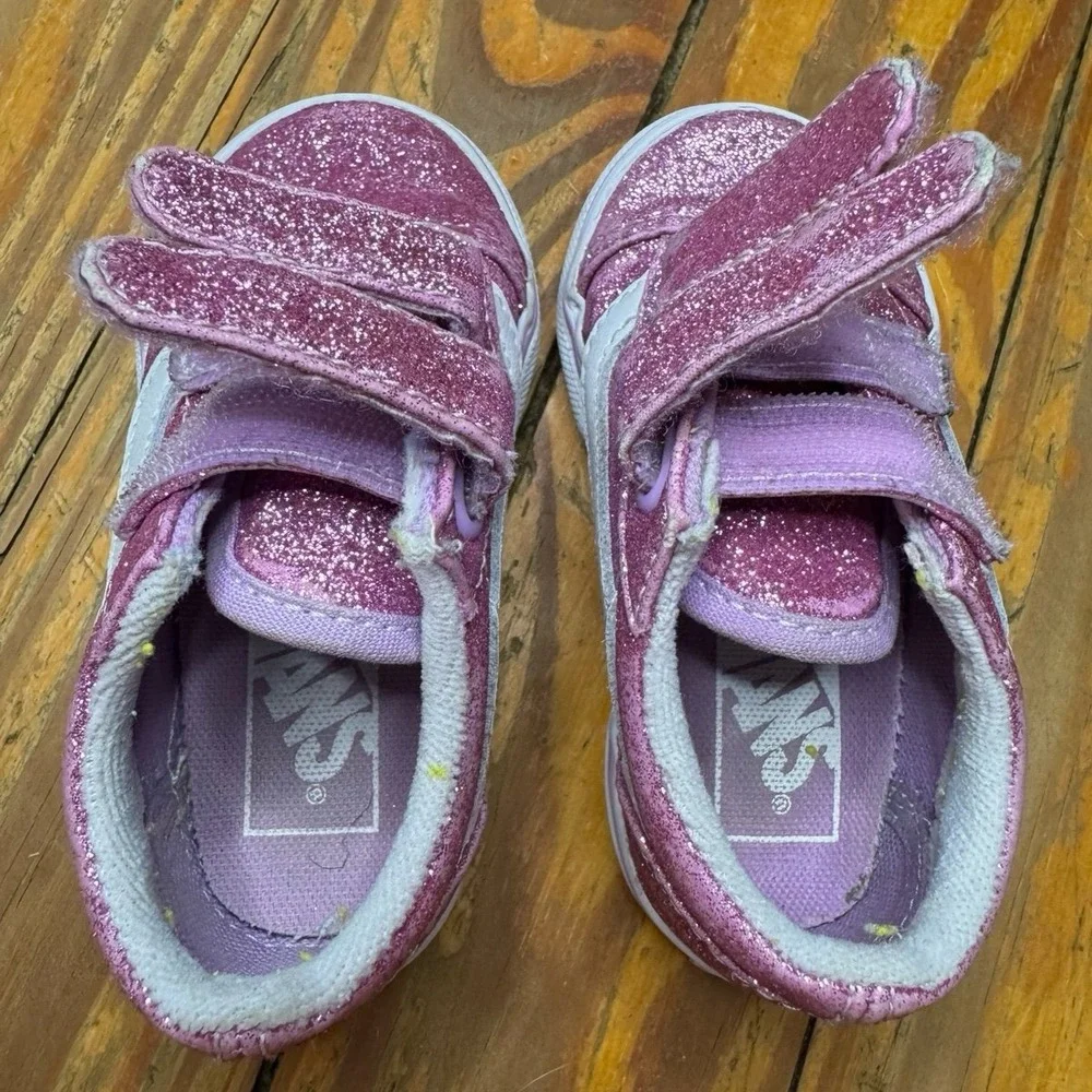 Vans‎ Old Skool Glitter Pink Sneakers Size 5.5